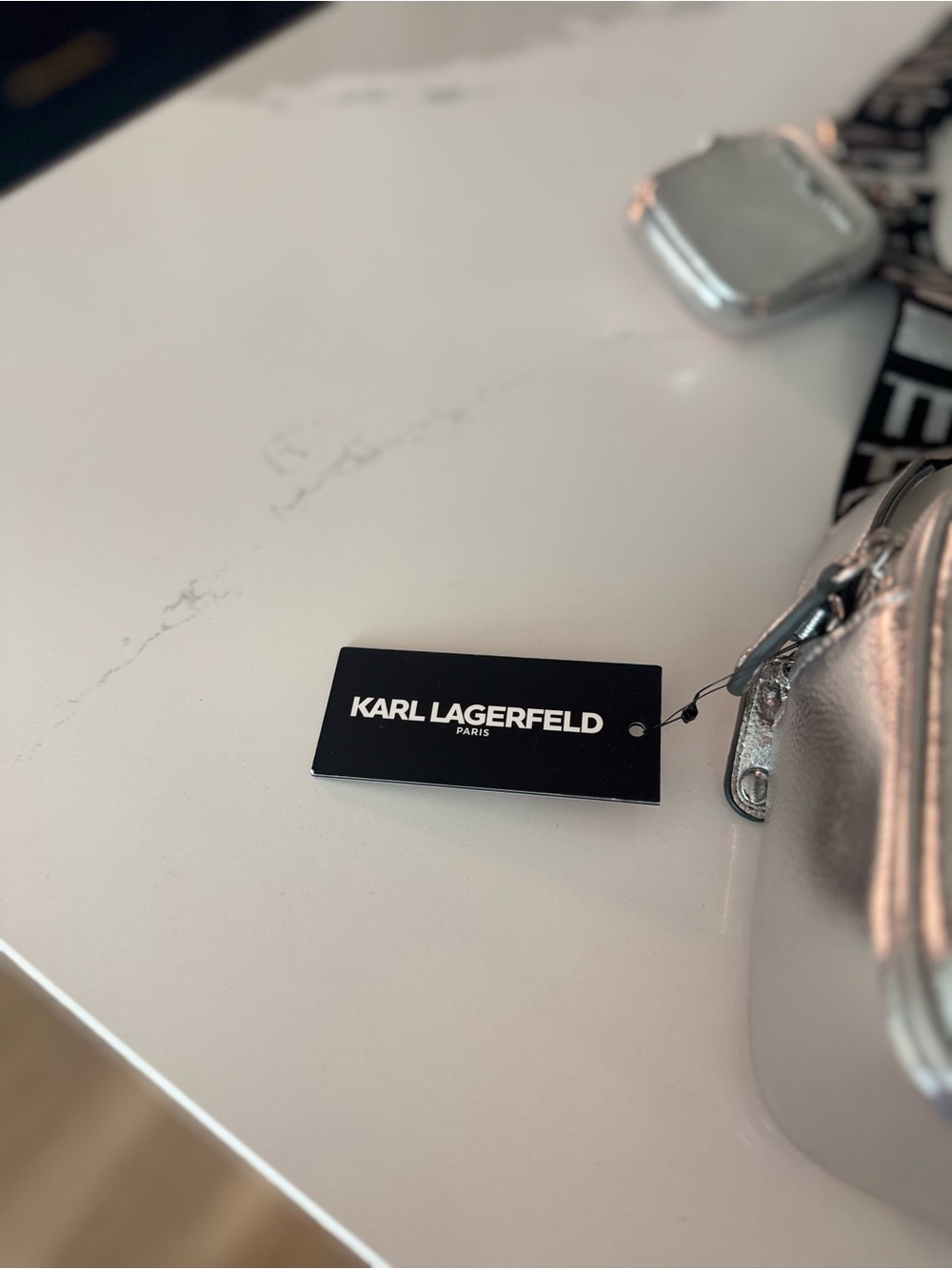Karl Lagerfeld | Metallic Silver Leather | Camera Crossbody - Picture 5 of 10